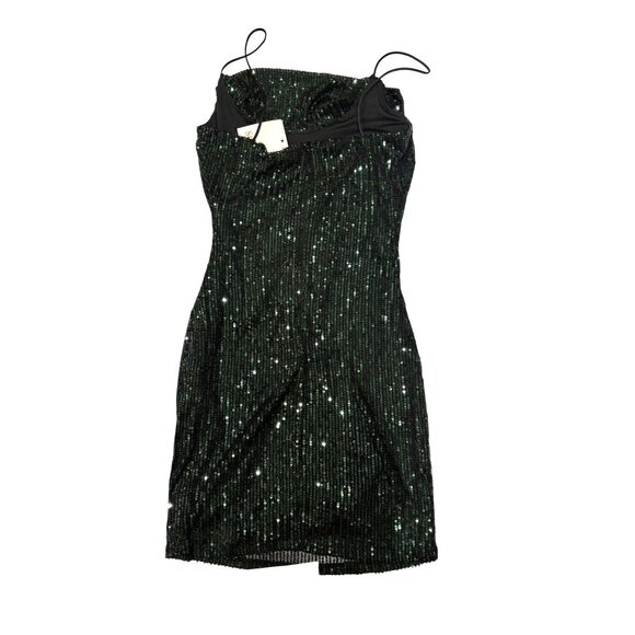 Showpo Talyah Mini Dress in Emerald Sequin - Picture 4 of 5